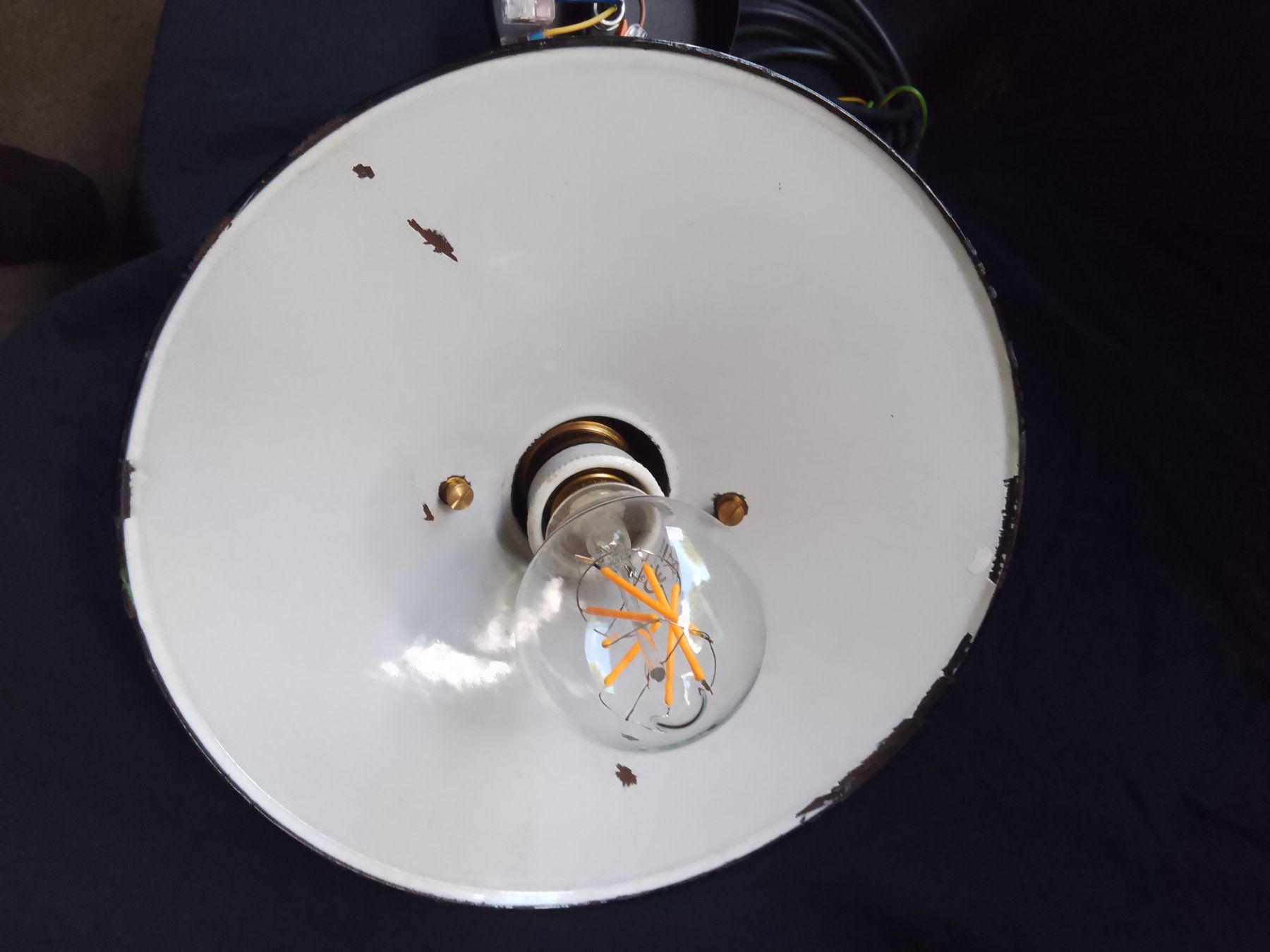Lampadari & plafoniere: Vintage Industrielampe Deckenlampe Emaille Plafonnier Vert – Usato da St. Gallen venduto da EastLakeConcept 2