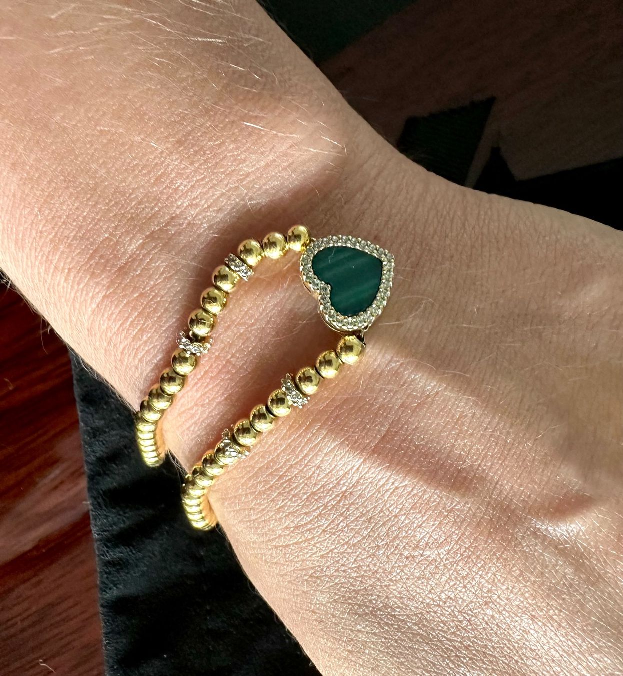 Bracciali & Braccialetti: APM MONACO MALACHITE HEART BRACELET MIT PERLEN – Usato da Zug venduto da ale_8khf 1