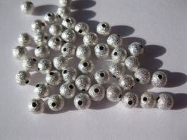 30 Stardust Perlen, versilbert, 5mm