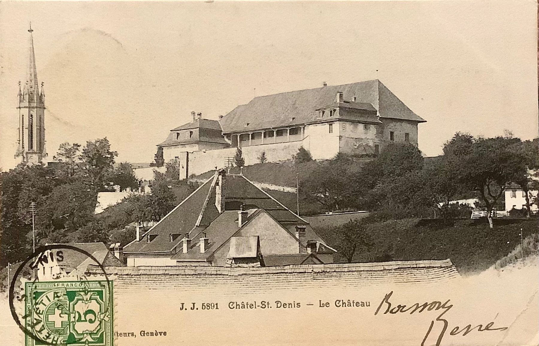 Cartoline postali: CHÂTEL-ST-DENIS - Le Château - Werbung – Usato da Root venduto da ENGLAND-TREASURES 1