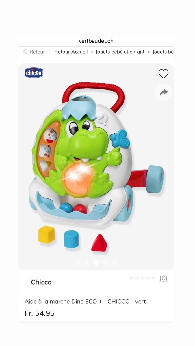 Chicco Fahrzeuge für Kinder: Chariot de marche Chicco Dino ECO+ neuf – Neu und originalverpackt aus Delémont von Emi-98 2