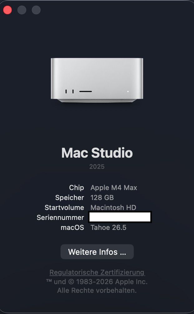 Apple PC: Apple Mac Studio M4 Max / 128 GB RAM + Apple Care+ – Usato da Zürich venduto da ri_ 2