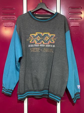 VINTAGE 1996 STEELERS COWBOYS "SUPER BOWL XXX" LOGO 7 SZ: XL