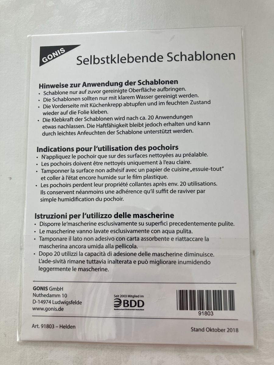 Pochoirs: Gonis Selbstklebende Schablonen – Neuf avec emballage d'origine à Alpnach Dorf par heysheep 1