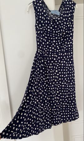 Prada Kleid, Dunkelblau/Weiss, Sommerkleid, Gr. 40