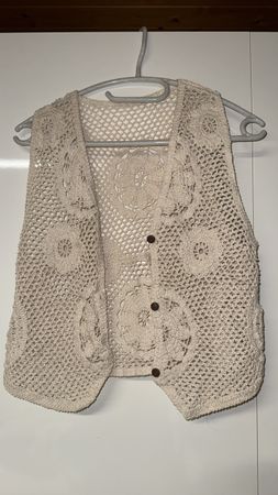 Häkelweste Damen beige Gr S-M dazwischen