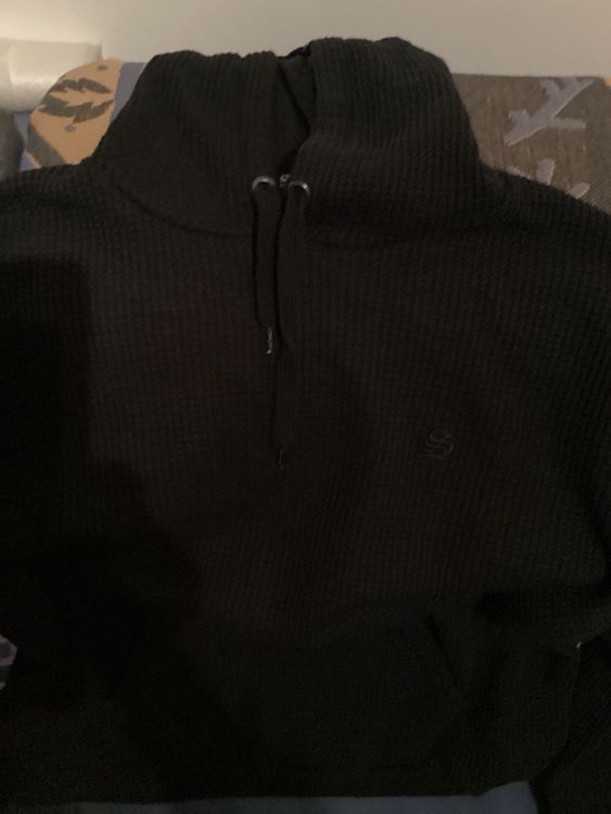 Herrensweater Gr. M schwarz, Kapuzenpullover 2