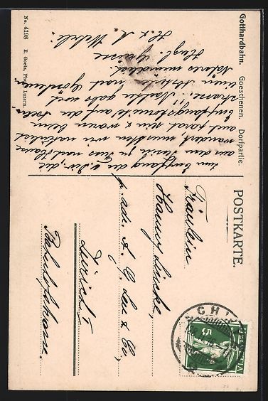 Cartoline postali: Goeschenen /Gotthardbahn, Dorfpartie mit – Usato da Berlin venduto da bartko-reher 1