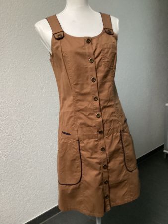 Street one Latzkleid Damen braun d.blau Gr. 38 guter Zustand