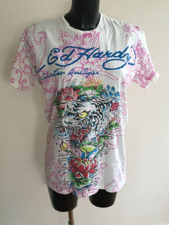 T-Shirt Ed Hardy by Christian Audigier offwhite bunt Tiger