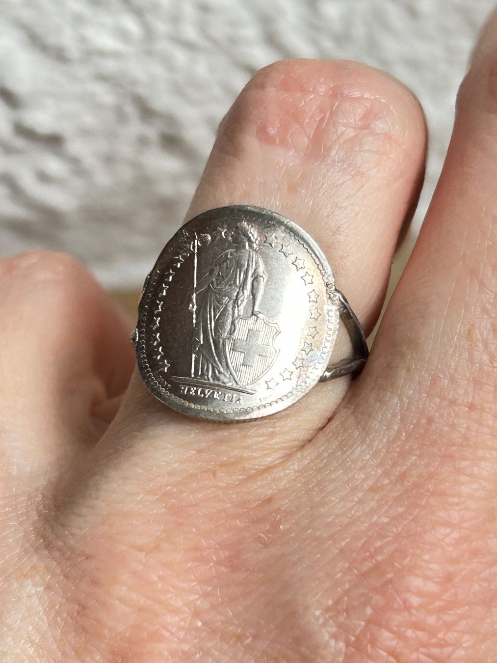 Anelli: Silberring 50 Rappen 1966 (Grösse 56) – Usato da Laufen venduto da belleskulptur 2