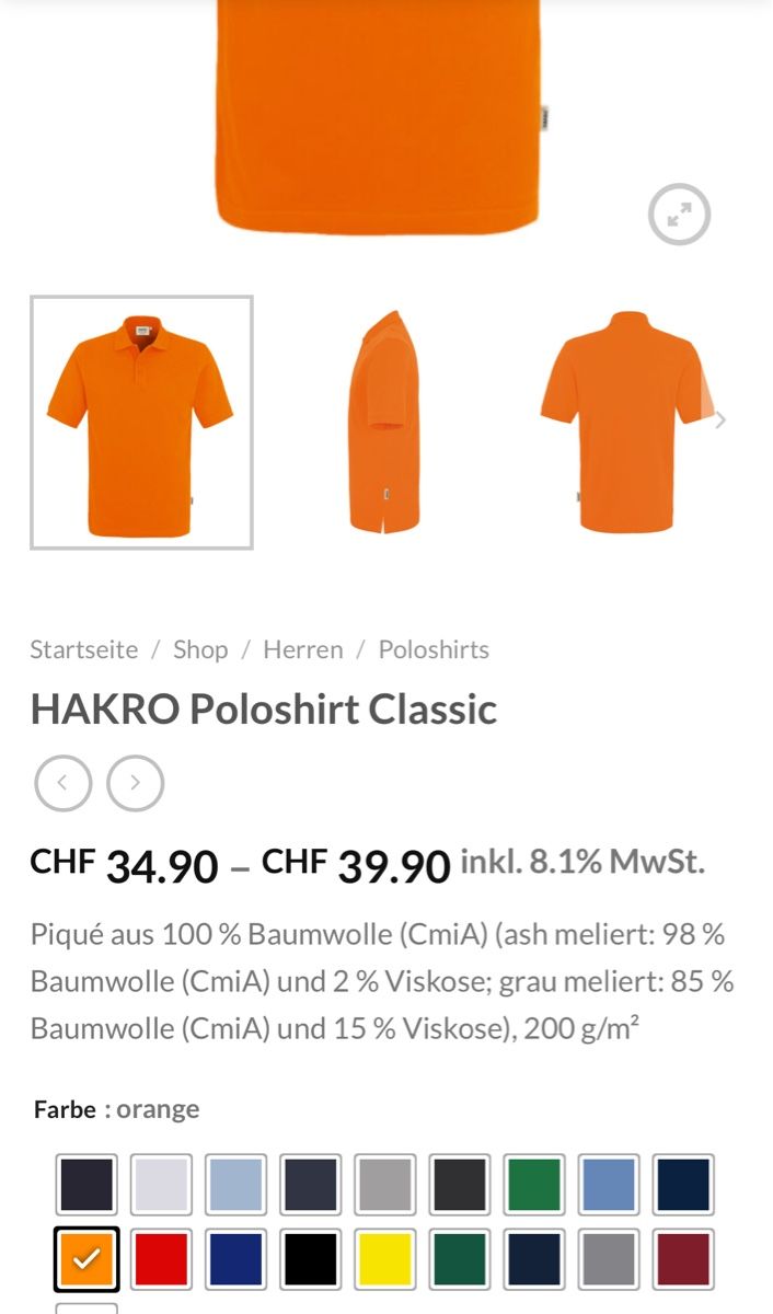 Magliette Polo: Hakro Poloshirt Classic Orange, Neu – Nuovo e nell'imballaggio originale da Altdorf UR venduto da Lilelo82 1