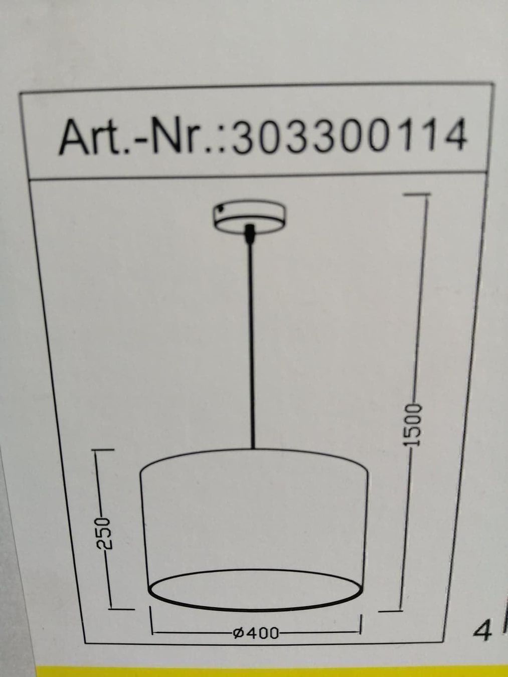 Lampadari & plafoniere: Pendelleuchte mit Stoffschirm 40 cm – Nuovo e nell'imballaggio originale da Bäch SZ venduto da Swissy46 3