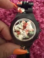 Swatch Uhr Blumenmuster Chronograph Damenuhr guter Zustand