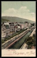 AK Biel, Uferstrasse mit Kanal und Häuserzeile aus der Vogel