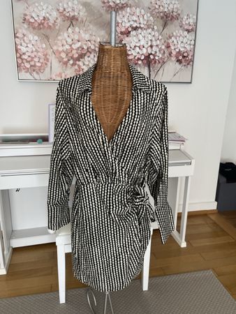 Wickelkleid schwarz/weiss, H&M, S/M
