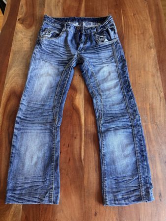 Jeans Herren blau mit Reissverschluss Taschen Grösse M -VIII