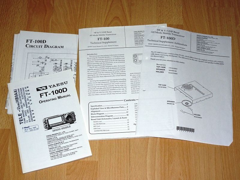Radiocomunicazione: YAESU FT-100 Technical Supplement, FT-100D Operating Manual – Usato da Oberwil b. Zug venduto da Code10 1