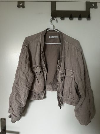 Zara Bomberjacke Leinen Übergangsjacke Grösse S