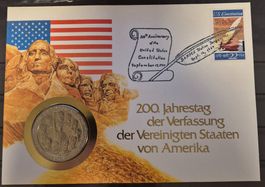 Numisbrief 200. Jahrestag der Verfassung der USA ab 1 Fr.!