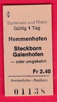 SCHIFFS KARTON BILLETT, HEMMENHOFEN - GAIENHOFEN, EINFACH