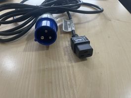 Stromkabel CEE Stecker auf C19 Kupplung schwarz neuwertig