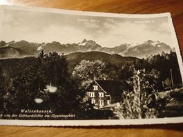 Walzenhausen, Blick Gebhardshöhe in den Alpstein, 1957