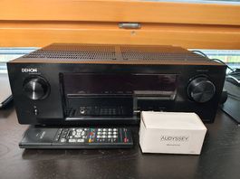Denon AVR-X1000 mit Fernbedienung und Audyssey Mikrofon