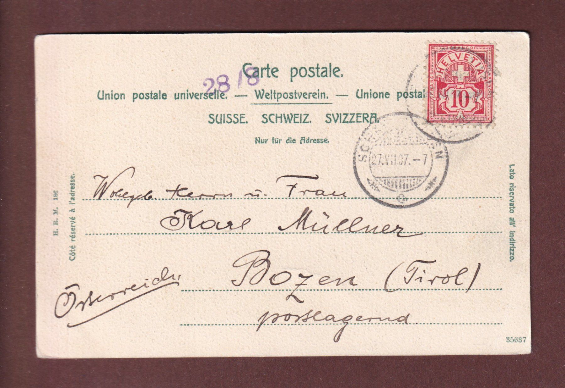 Cartoline postali: SCHAFFHAUSEN - Schifflände - 1907 – Usato da Pully venduto da nicecards-shop 1