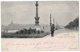 Genève, nouveau Quai du Léman, animée, circulée 1903