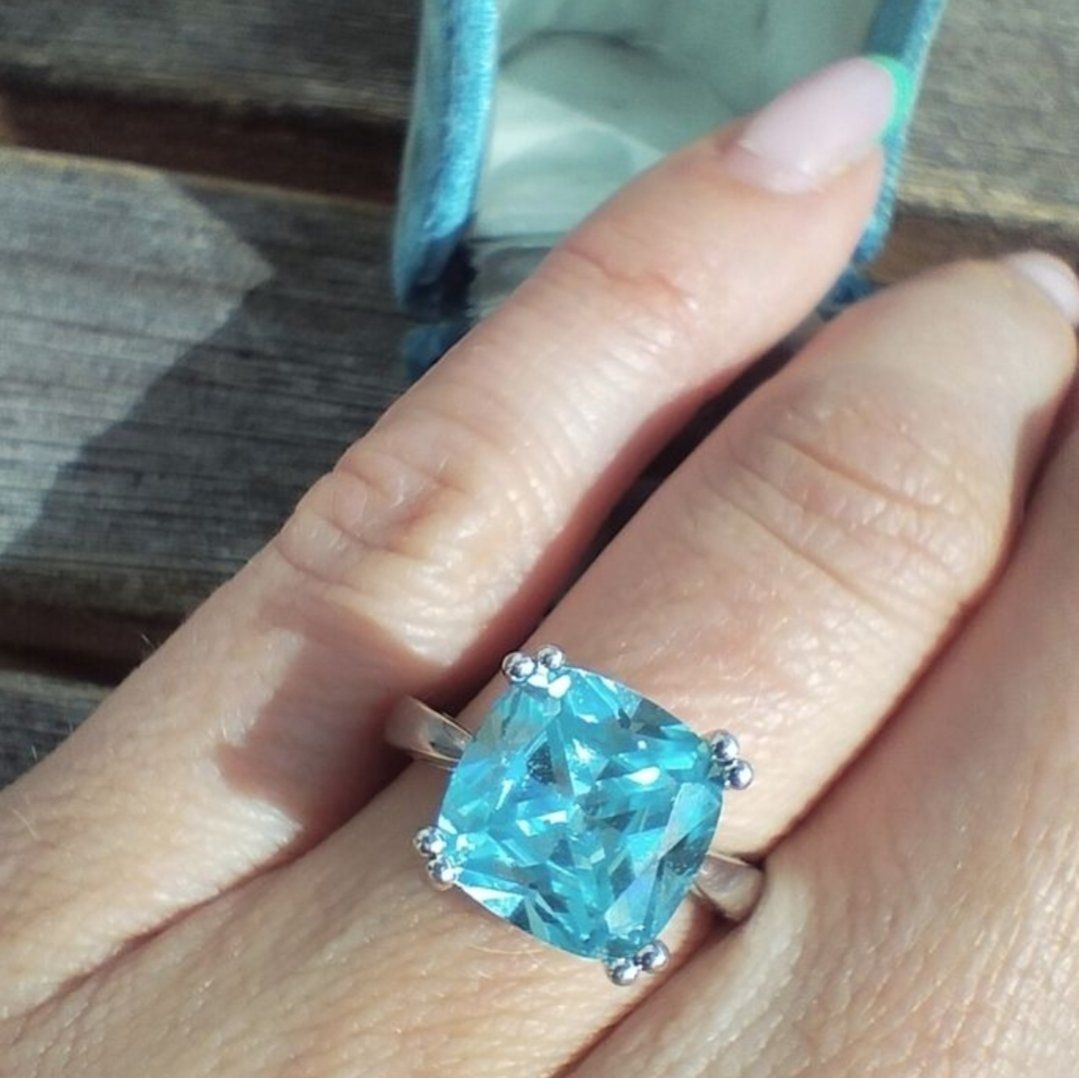 Anelli: Blauer Zirkonia Ring 925 Solid Sterling Silber – Nuovo (secondo la descrizione) da Schwyz venduto da els_7cys 3