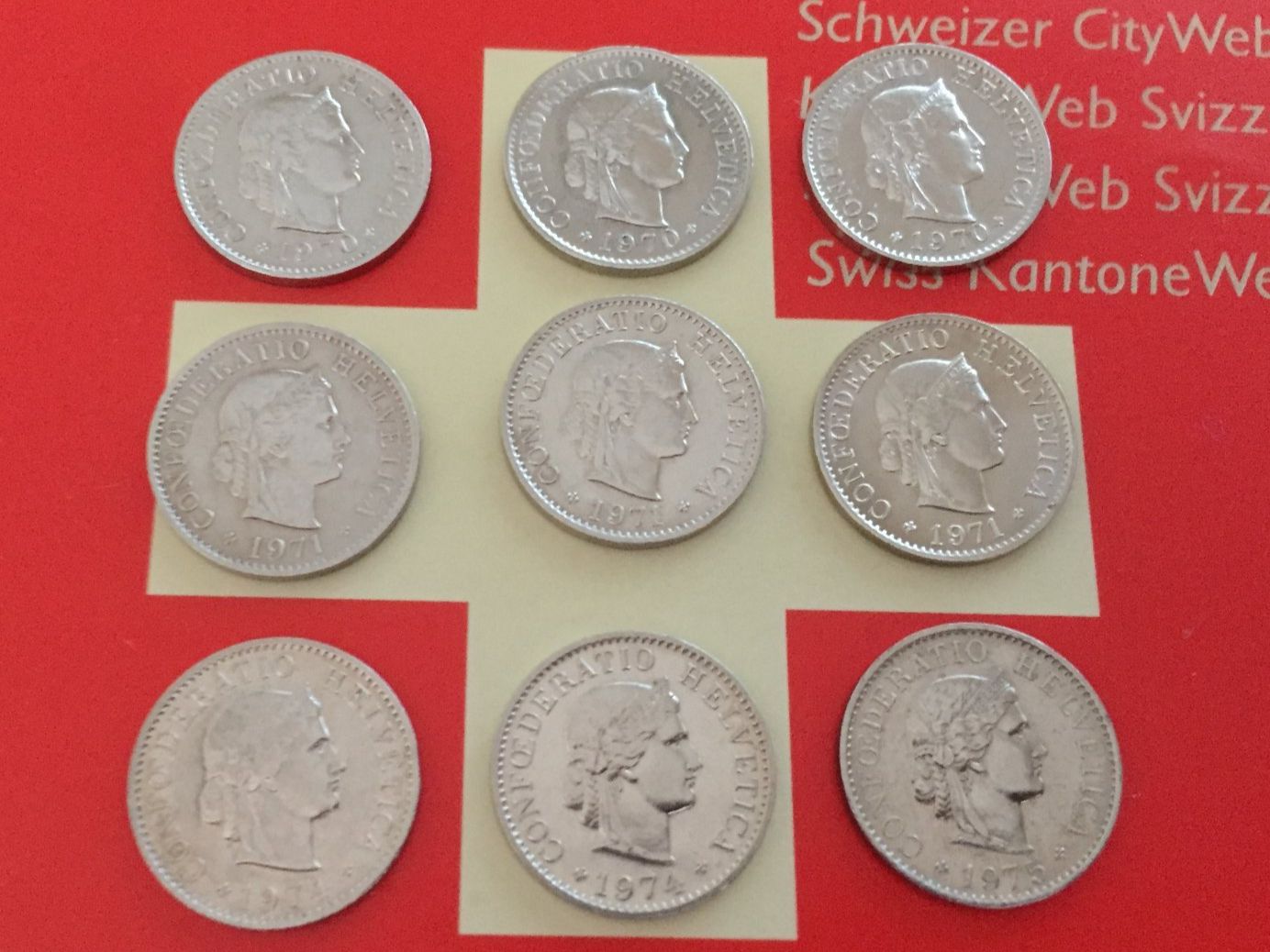 Tutti le monete: 5 Rappen - LOT 1970-75 – Usato da Elsau venduto da herbybay