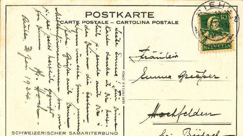 Cartoline postali: Samariterbund Barmherziger Samariter 1924 – Usato da Emmenbrücke venduto da teestube 1