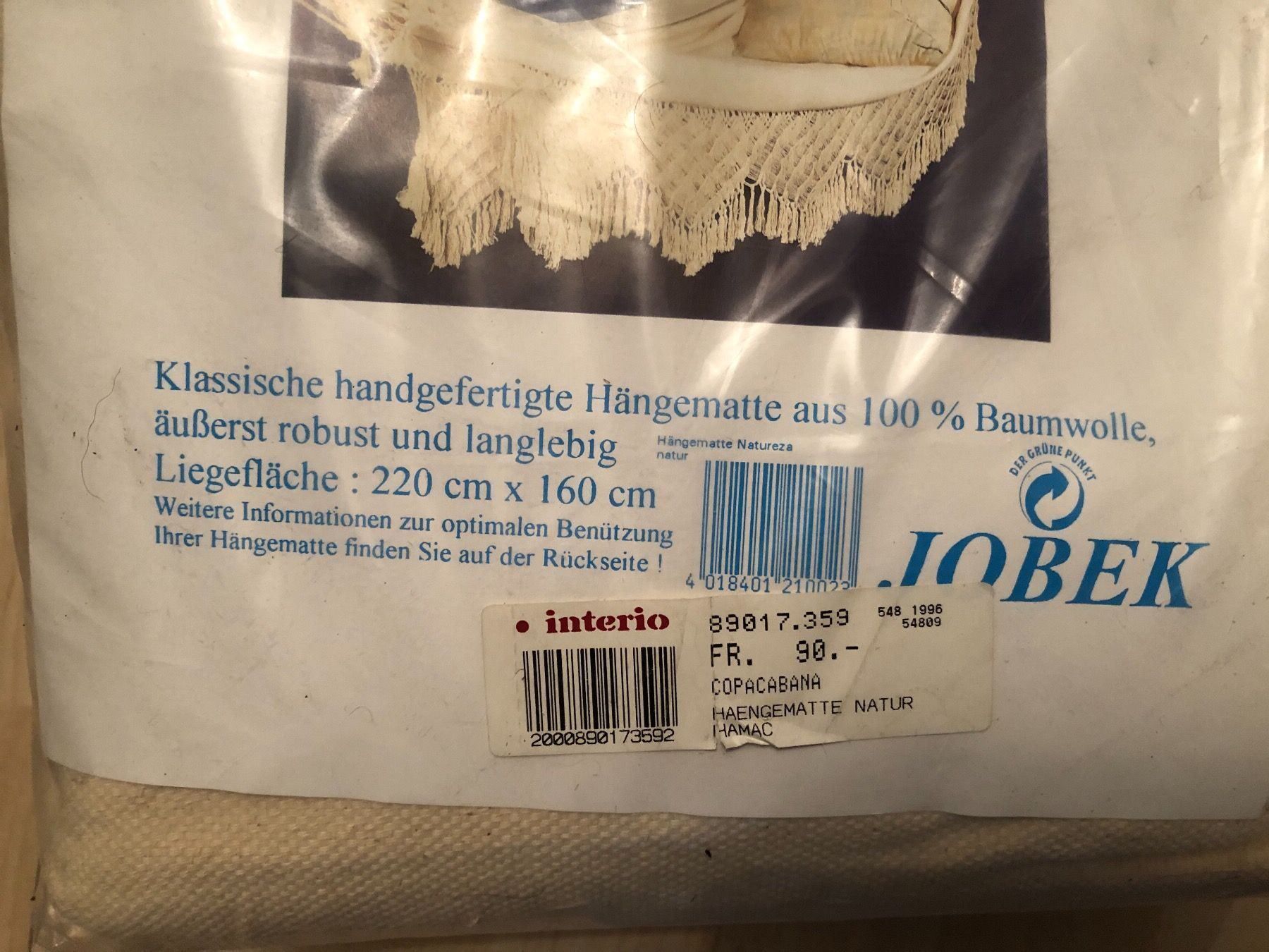 Hängematten: Hängematte COPACABANA.Neu.100% Baumwolle – Neu und originalverpackt aus Wald ZH von mlnt 1
