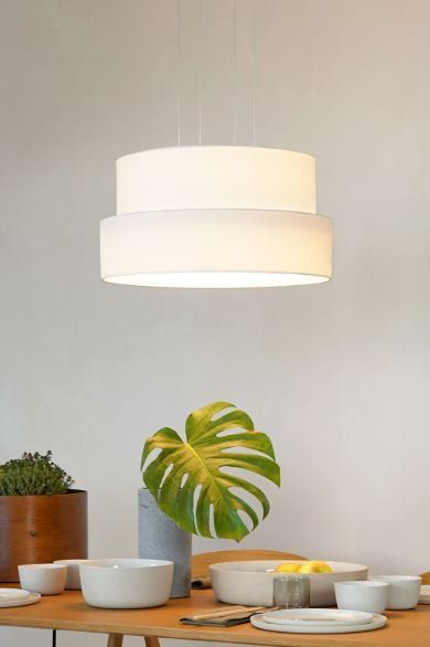 Lampade: Maigrau Pendelleuchte Schirm weiss – Usato da Rothenburg venduto da Lampenoutlet