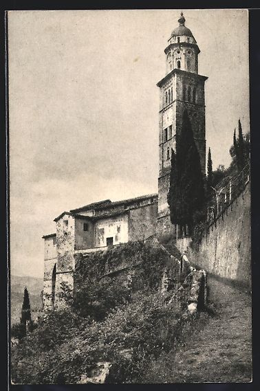 Cartoline postali: AK Morcote, Blick auf die Kirche, 1926 – Usato da Berlin venduto da bartko-reher
