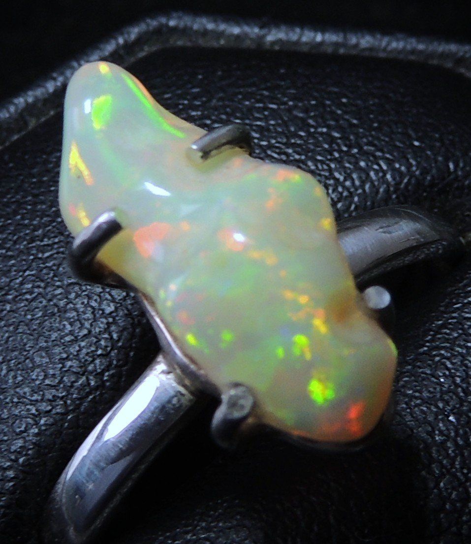 Anelli: Opal Nugget Silber 925 Fingerring Gr. 62 – Usato da Waldenburg venduto da schaller707 1