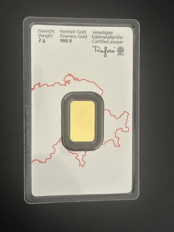 Metalli preziosi: Goldbarren 2 g Kantonal Bank – Nuovo e nell'imballaggio originale da Untersiggenthal venduto da byiggy 1