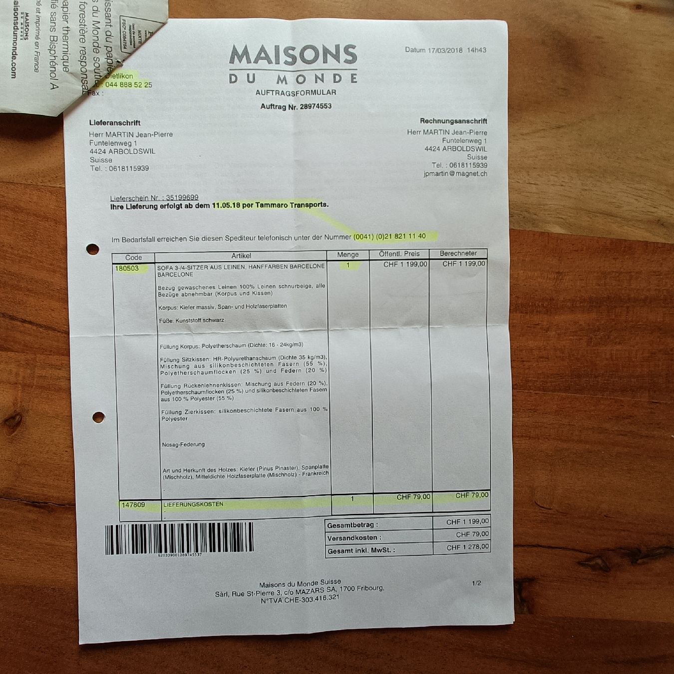 Divani: 3er Sofa BARCELONE  – Usato da Arboldswil venduto da Jbaenz 1
