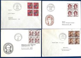 1942-54 / 4 Pro Juventute Briefe 4 er - 2x FDC