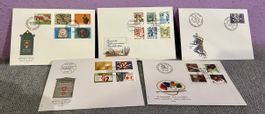 lot de cinq. FDC, Suisse 1986.