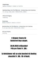Sitzplatz-Tickets Backstreet Boys Konzert