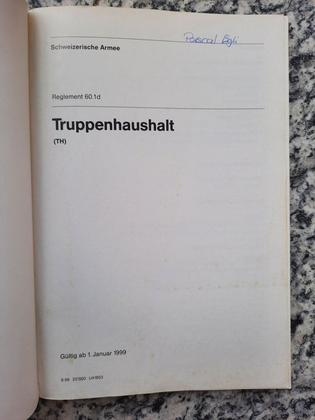 Libri: Truppenhaushalt – Usato da Ruswil venduto da Sammlergeist 1