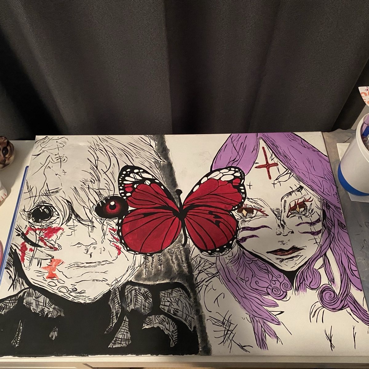 Dipinti: Originales Gemälde Anime Tokyo Ghoul – Usato da Basel venduto da OnnOnkzb 6
