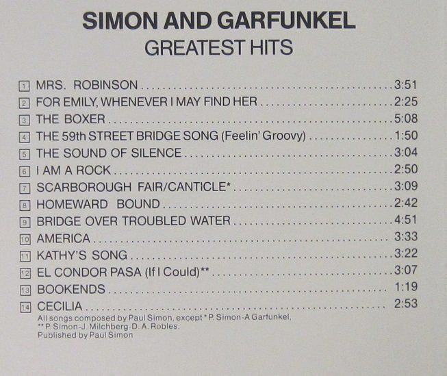 CD: Simon & Garfunkel - Simon & Garfunkel's Greatest Hits – Usato da Grüningen venduto da azulgris 2