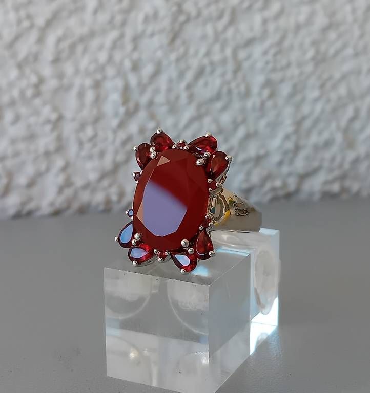 Ringe: Ring mit Karneol und Granat in Silber – Gebraucht aus Stans von wer_fd5f 2