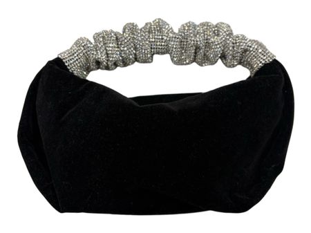Schwarze Samt Tasche mit Strass Minibag