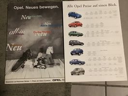 Opel Programm mit Preisliste total 18 Seiten September 1998