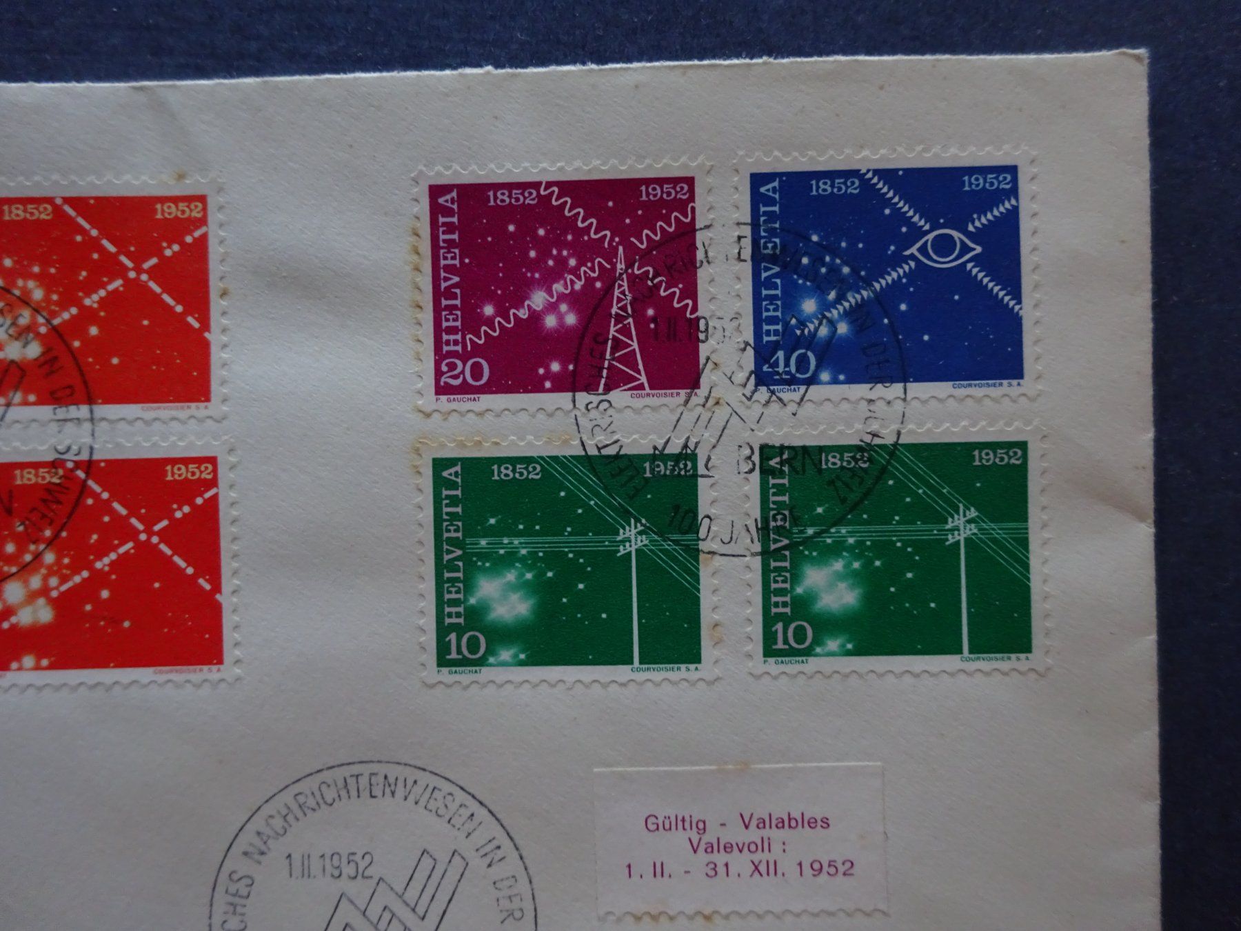 Tutti i francobolli: 1952 Z-Nr. 309 - 312 FDC – Usato da Appenzell-Steinegg venduto da adi1975 2