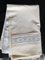 Bestickte Bettwäsche weiss mit Monogramm "LE"